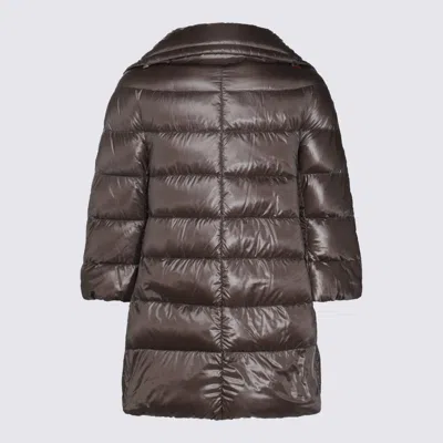 Herno Dark Grey Cleofe Down Jacket In Brown