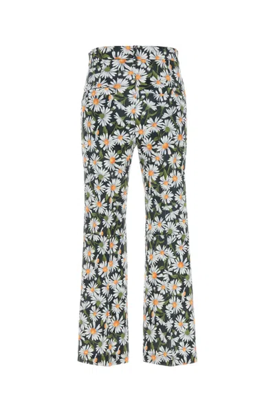 Weekend Max Mara High Waist Floral Pattern Trousers With Belt Loops In Multi