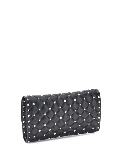 Valentino Garavani Rockstud Spike Nappa Leather Crossbody Clutch Bag Woman Black Uni