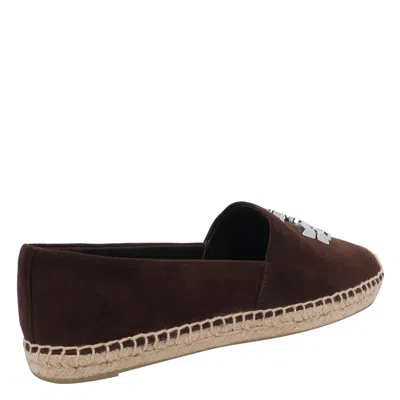 Tory Burch Round Toe Suede Espadrilles With Espadrille Sole In Brown