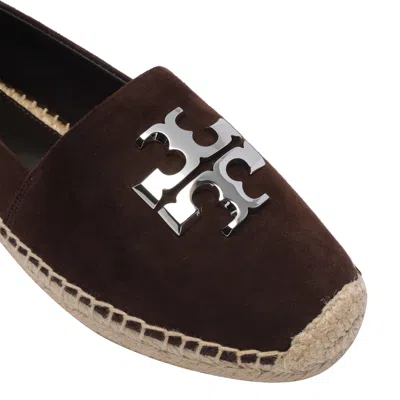 Tory Burch Round Toe Suede Espadrilles With Espadrille Sole In Brown
