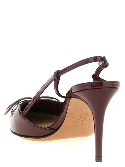 Valentino Scarpe Con Tacco Vlogo Signature In Pelle Marrone  Donna In Brown