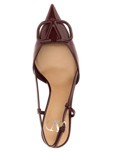 Valentino Scarpe Con Tacco Vlogo Signature In Pelle Marrone  Donna In Brown