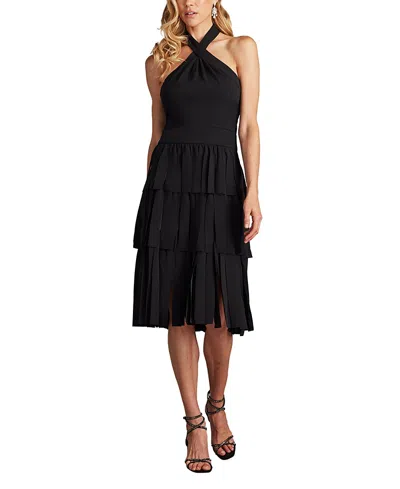 Tadashi Shoji Bos25458m Short Homecoming Knee Length Fringe Dress In Black