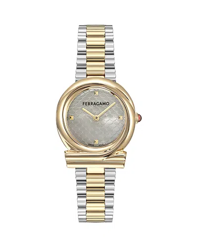 Ferragamo Gancini Twisted 32mm Watch In Gold