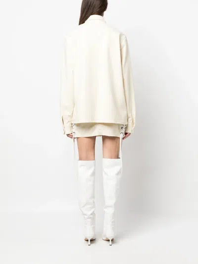 Julfer Alex Lace-up Wool Jacket In Neutral