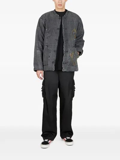 Liberaiders Paint Splatter Denim Jacket In Grey