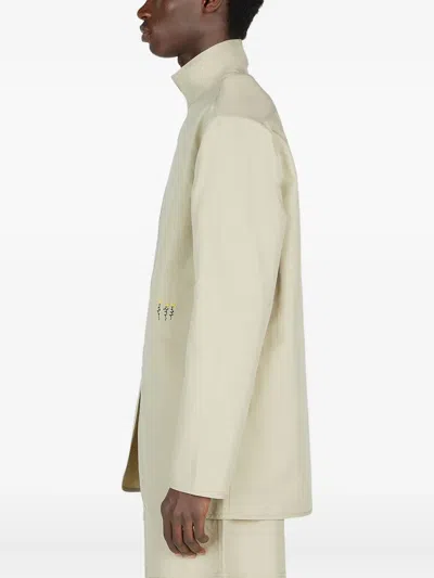 Diomene High-neck Embroidered Jacket In Neutral