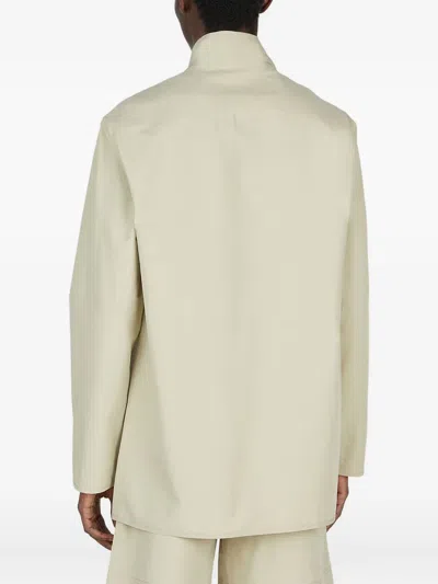 Diomene High-neck Embroidered Jacket In Neutral