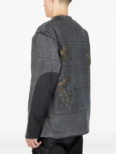 Liberaiders Paint Splatter Denim Jacket In Grey