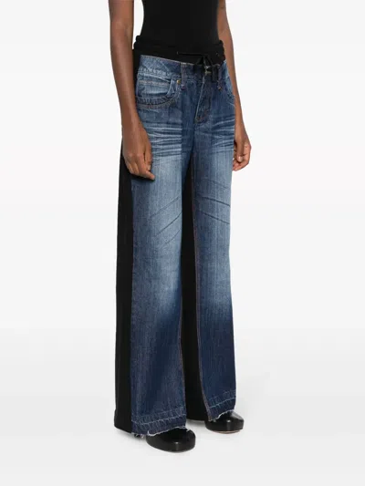 Gudu 07 Layered-effect Denim Trousers In Blue