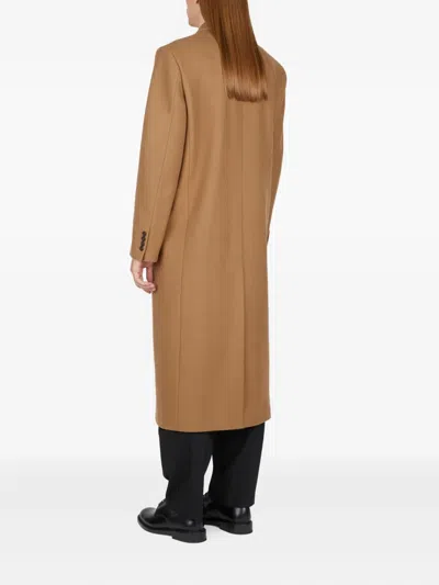 Diomene Wool Coat In Brown