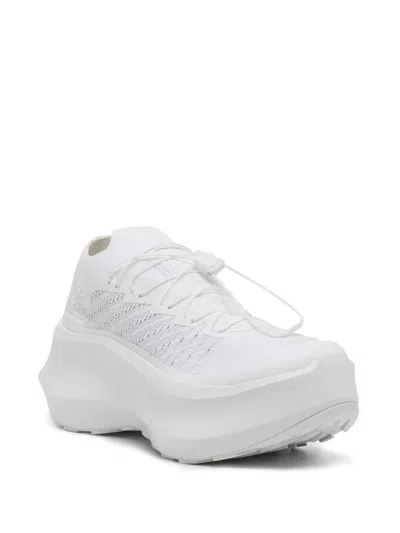 Cdg Drawstring-fastening Platform Sneakers In White