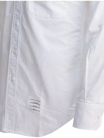 Thom Browne Long-sleeve Button-down Oxford Shirt In White