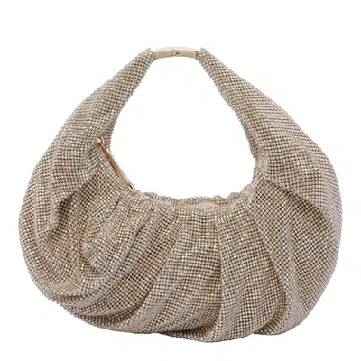 Benedetta Bruzziches Crystal Logo Mini Bag In Gold