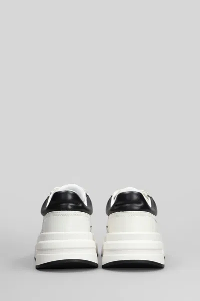 Ash Low Top Leather Sneakers With Platform Sole In White