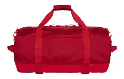 Supreme Logo-print Mesh-panel Duffle Bag In Red