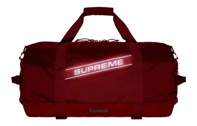 Supreme Logo-print Mesh-panel Duffle Bag In Red