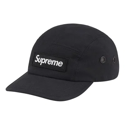 Supreme Logo-patch Baseball Cap In Black