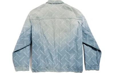 Balenciaga Jeansjacke Mit Logo-print In Blue