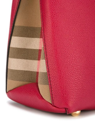 Shop Burberry The Medium Banner In Leather And House Check In Red