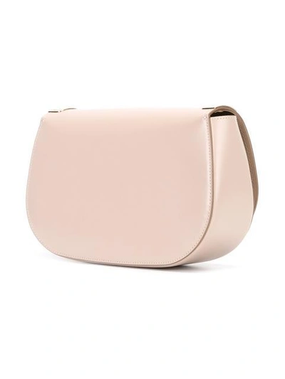 Shop Ferragamo Salvatore  Vara Flap Shoulder Bag - Neutrals In Nude & Neutrals