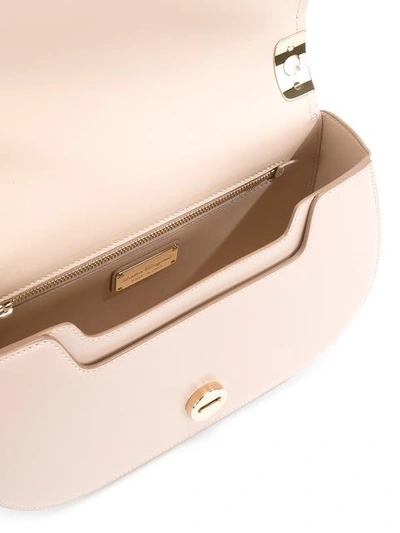 Shop Ferragamo Salvatore  Vara Flap Shoulder Bag - Neutrals In Nude & Neutrals