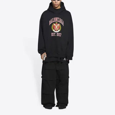 Balenciaga Logo-print Hoodie In Black
