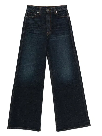 Khaite Winslow Mid Rise Denim Baggy Jeans In Blue
