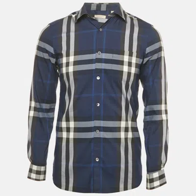 Pre-owned Burberry Blue House Check Cotton Long Sleeve Shirt S