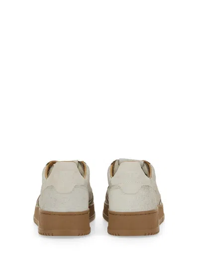 Autry Low Top Leather Sneakers With Perforated Round Toe In White