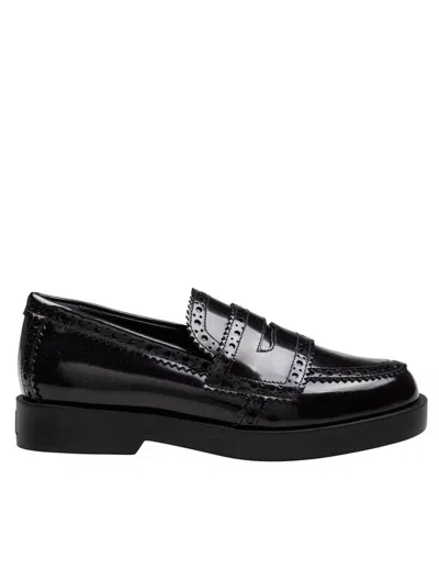 Agl Attilio Giusti Leombruni Agl Leather Loafer With Vamp In Black