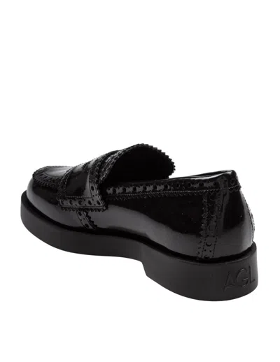 Agl Attilio Giusti Leombruni Agl Leather Loafer With Vamp In Black