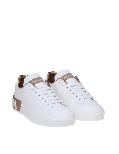 Dolce & Gabbana Women White Nappa Leather Portofino Sneakers