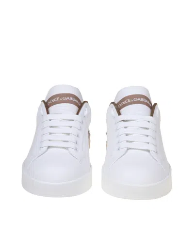 Dolce & Gabbana Women White Nappa Leather Portofino Sneakers