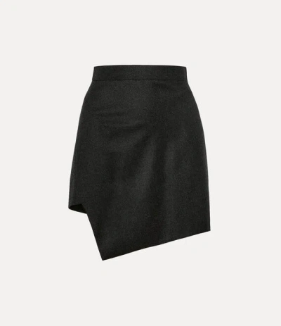 Vivienne Westwood Mini Infinity Skirt Metallic Brushed Wo. Charcoal 46 Women In Gray