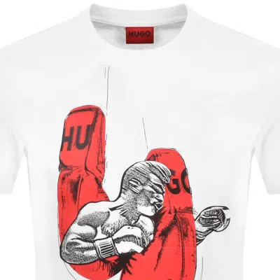 Hugo Boss Hugo Diboxer Crew Neck T Shirt White In White
