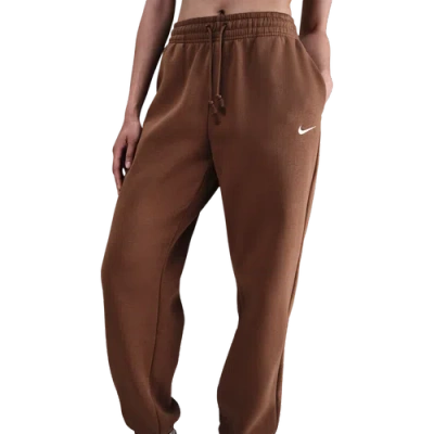 Nike Sportswear Phoenix High Waist Wide Leg Sweatpants In Brown