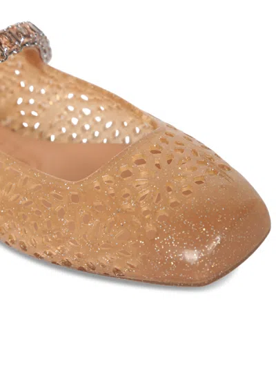 Jimmy Choo Crystal-embellished Cut-out Ballet Flats With Glitter Finish In Multi