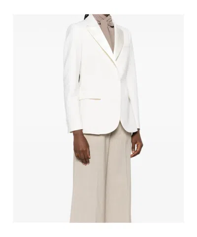 P.a.r.o.s.h Single-breasted Wool-blend Blazer In White