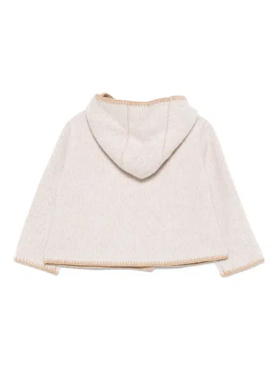 Burberry Hooded Double-breasted Wool Coat In Neutral