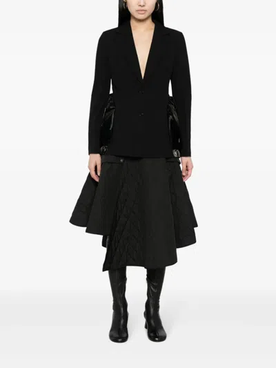 Besfxxk Victorian Button-up Blazer In Black