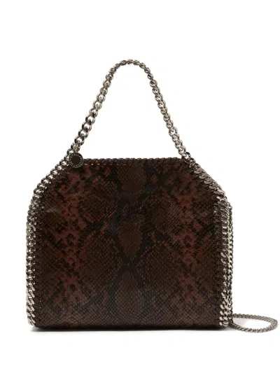 Stella Mccartney Falabella Snake Mini Tote Bag In Brown