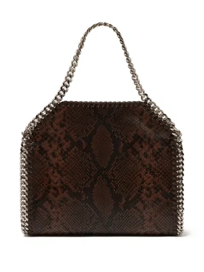Stella Mccartney Falabella Snake Mini Tote Bag In Brown