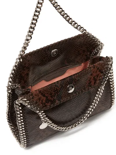 Stella Mccartney Falabella Snake Mini Tote Bag In Brown