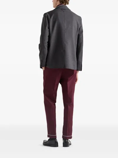 Prada Two-button Notch-lapel Blazer In Gray