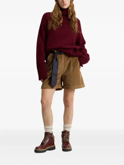 Woolrich Gerippter Rollkragenpullover In Burgundy