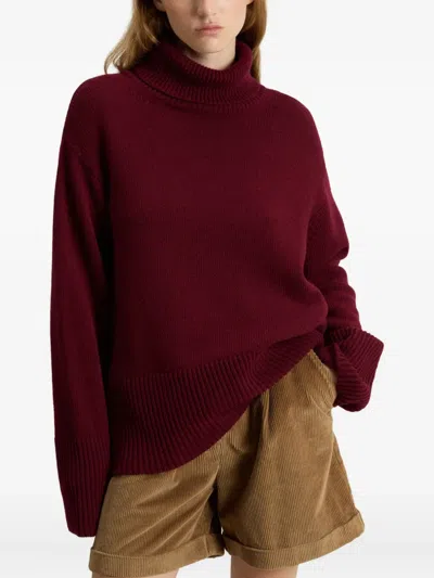 Woolrich Gerippter Rollkragenpullover In Burgundy