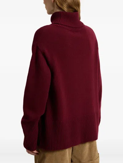 Woolrich Gerippter Rollkragenpullover In Burgundy