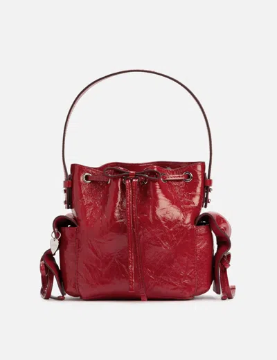 Acne Studios Multipocket Mini Bucket Bag Crinkled Patent